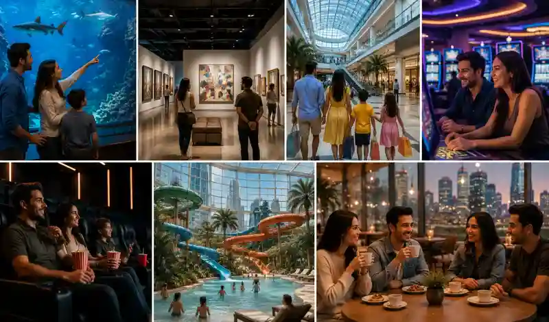 Houston indoor summer activities including museums, aquariums, shopping, theaters, cafés, and family attractions.